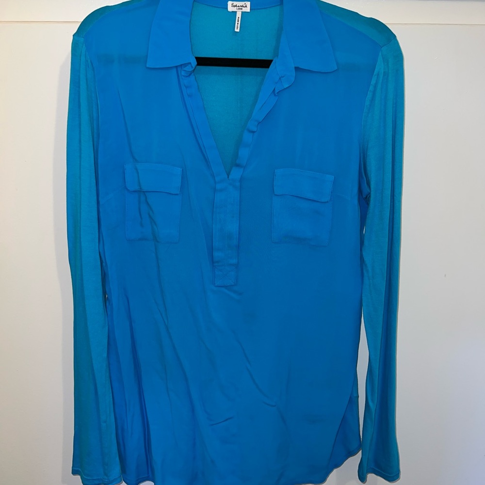 Splendid mixed media long sleeve top